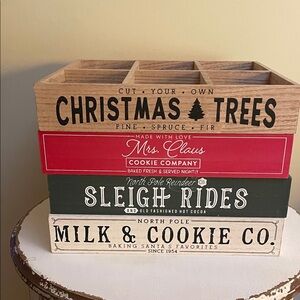 Christmas Themed Wooden Storage Boxes